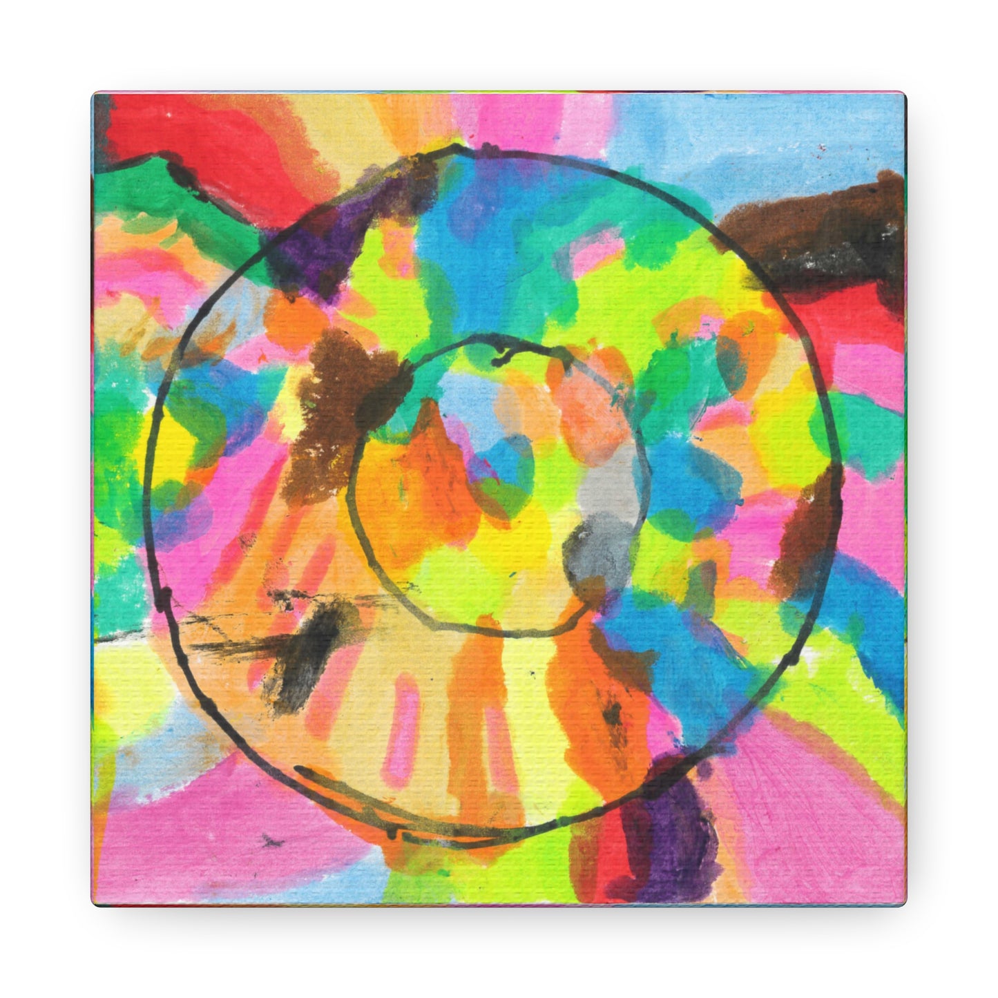 Donut Canvas Wrap (Rainbow)